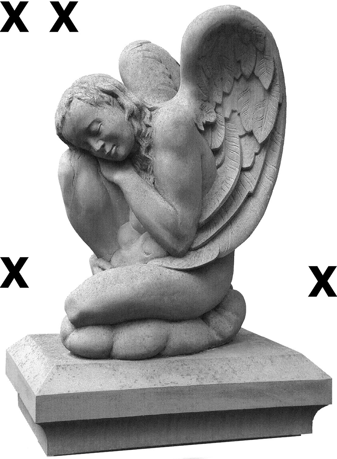 Sitting Angel Statue - Baby angel with wings - Airbrush Stencil